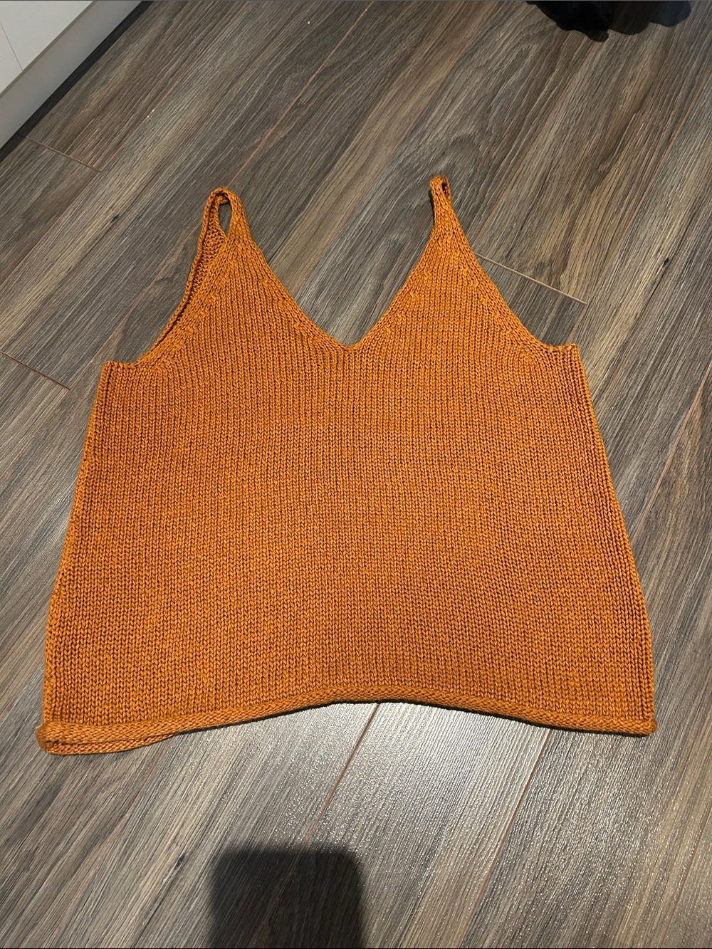 H&M Knit V-Neck Camisole in Burnt Orange